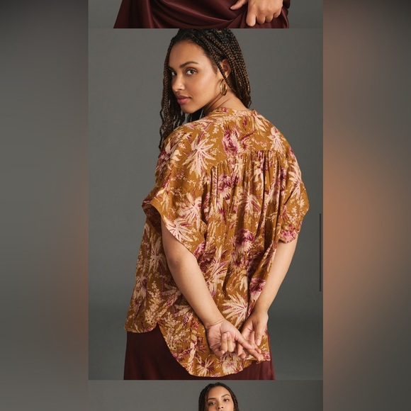 PILCRO BY ANTHROPOLOGIE Short-Sleeve Batwing
Buttoned Blouse - Picture 5 of 12